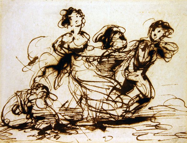 Gyerekek játszanak (tinta papíron) alkotó: Robert Smirke