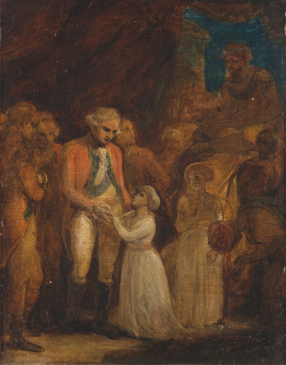 Tipu Sahib, Mysore szultánának két fiát túszként adják át Cornwallis tábornoknak alkotó: Robert Smirke