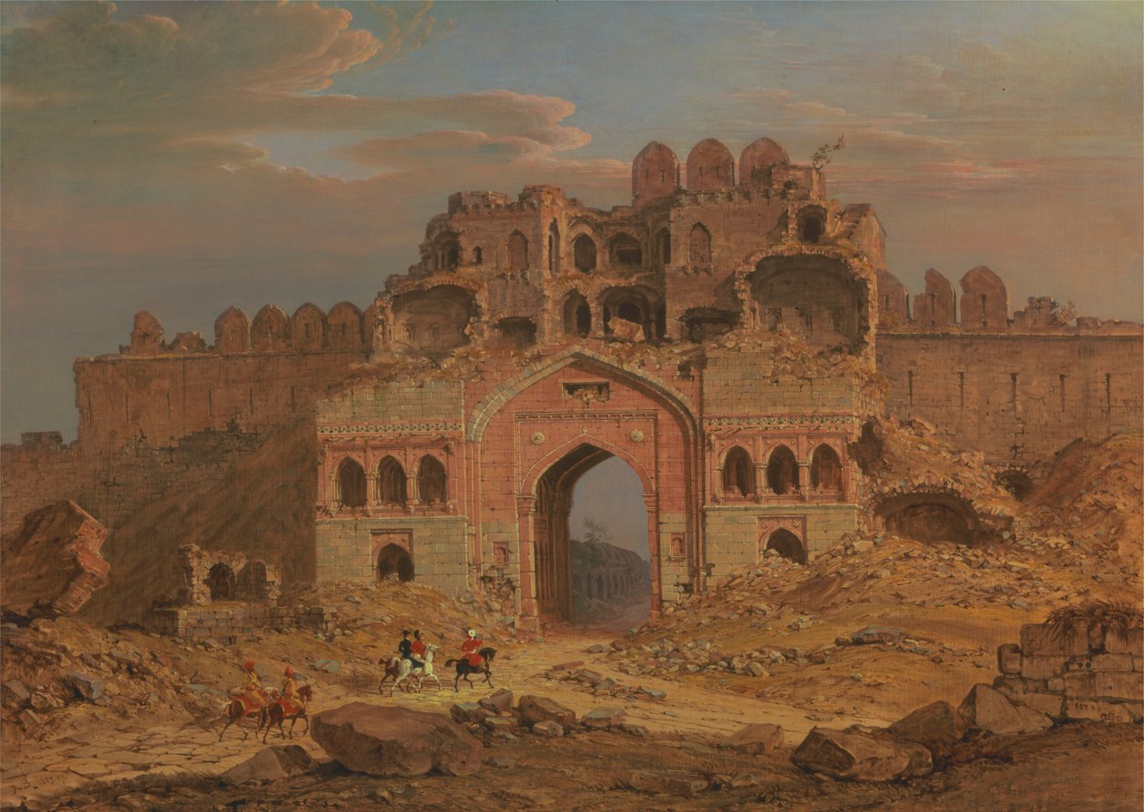 A Purana Qila főbejáratán belül, Delhiben alkotó: Robert Smith