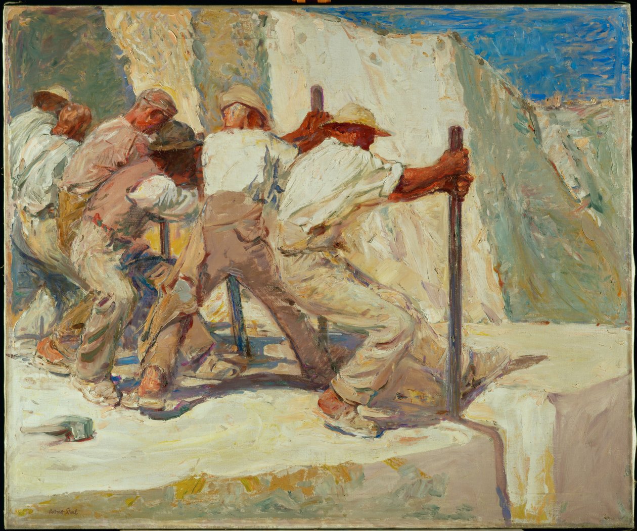 Kőfaragók (olaj, vászon) alkotó: Robert Sterl