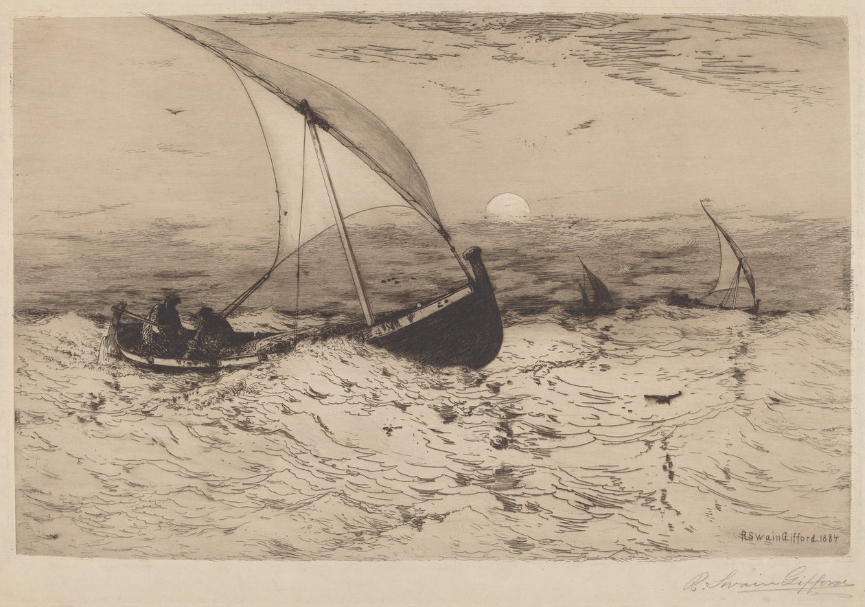 A nápolyi halászhajók hazatérnek alkotó: Robert Swain Gifford