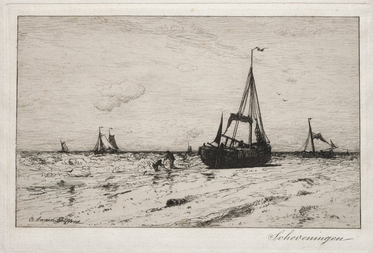 Scheveningen (rézkarc) alkotó: Robert Swain Gifford
