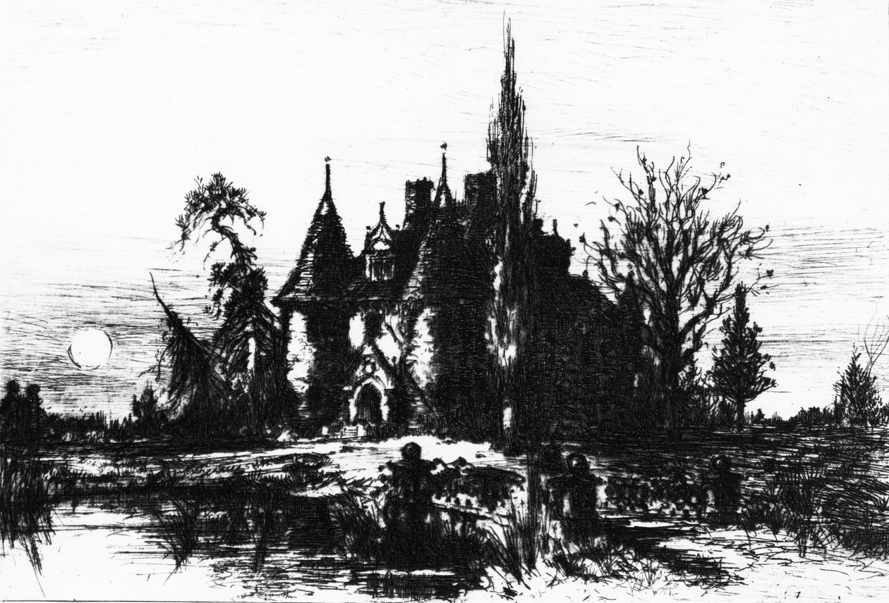 The House of Usher, illusztráció az Edgar Allan Poe műveiből, 1884 alkotó: Robert Swain Gifford
