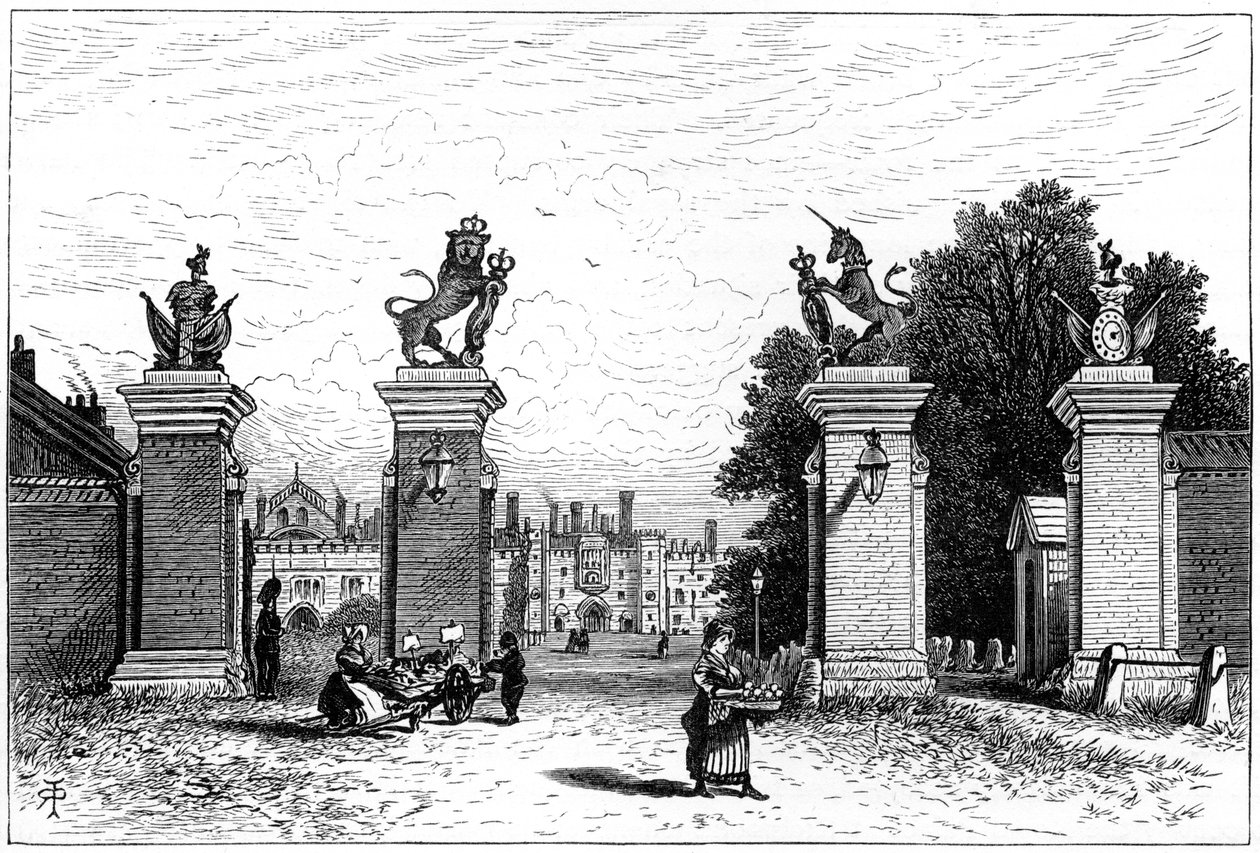 A Hampton Court Palace bejárata, 1880. alkotó: Robert Taylor Pritchett