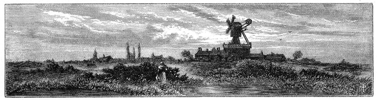Szélmalom a Wimbledon Common területén, 1880 alkotó: Robert Taylor Pritchett