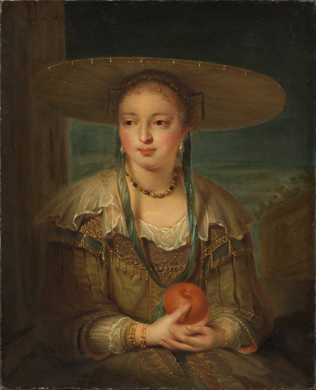 Pomone – Pomona, szerző: Tournieres, Robert (1667-1752). Olajfestmény. Mérete: 78x64 cm. Nemzeti Múzeum Stockholm alkotó: Robert Tournieres