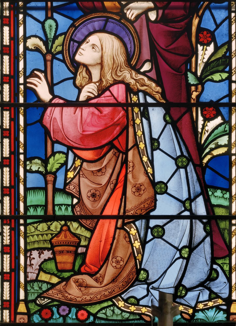 Bramcote, St Michael, East Window részlet, Heaton, Butler & Bayne, Bayne, Mary Magdalene, 1862 alkotó: Robert Turnill Bayne