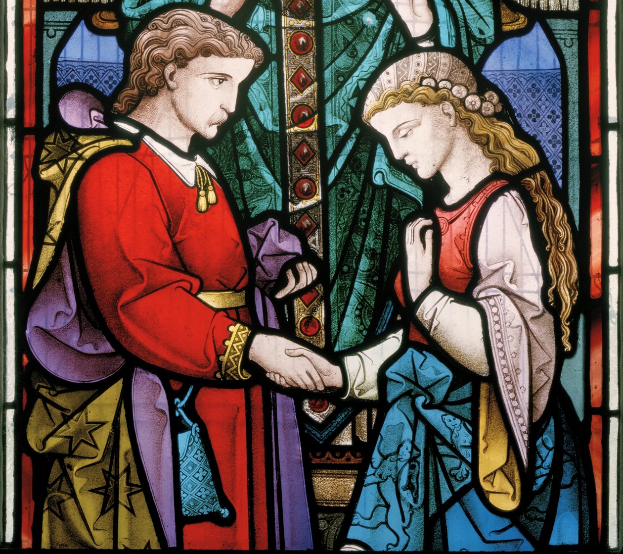 Westbury, All Saints, Heaton, Butler és Bayne, Bayne, A házasság szentsége, 1864, önarckép alkotó: Robert Turnill Bayne