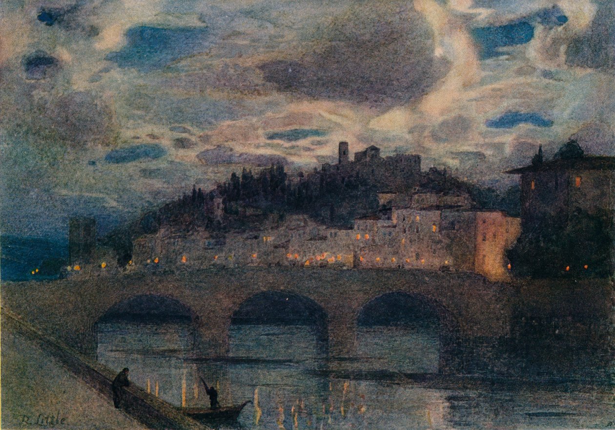 „Moonlight on the Arno, Firenze”, 1907 alkotó: Robert W Little
