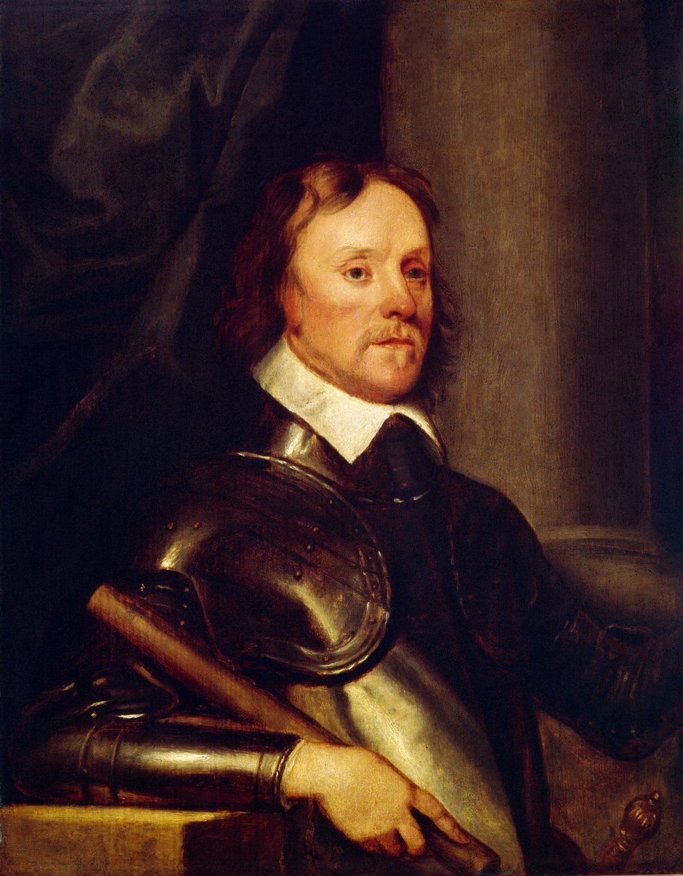 Oliver Cromwell (1599-1658) portréja. Robert Walker (1599-1658) festménye, olaj, fa alkotó: Robert Walker