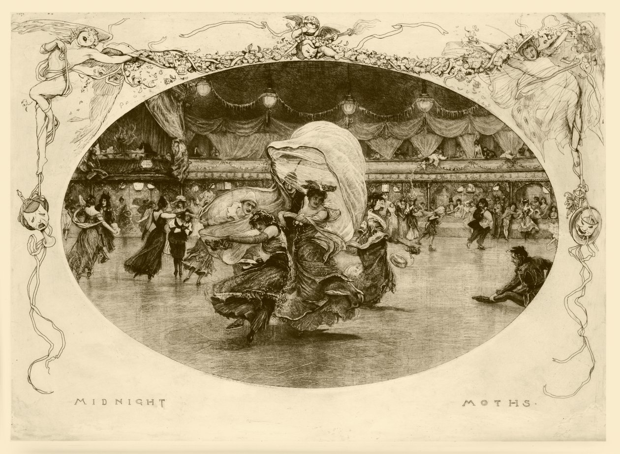 Midnight Moths (rézkarc) alkotó: Robert Walker Macbeth