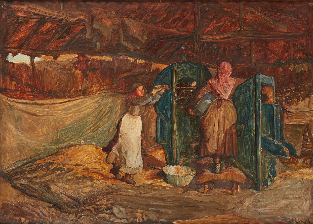Gabona őrlése (olaj, vászon) alkotó: Robert Walker Macbeth