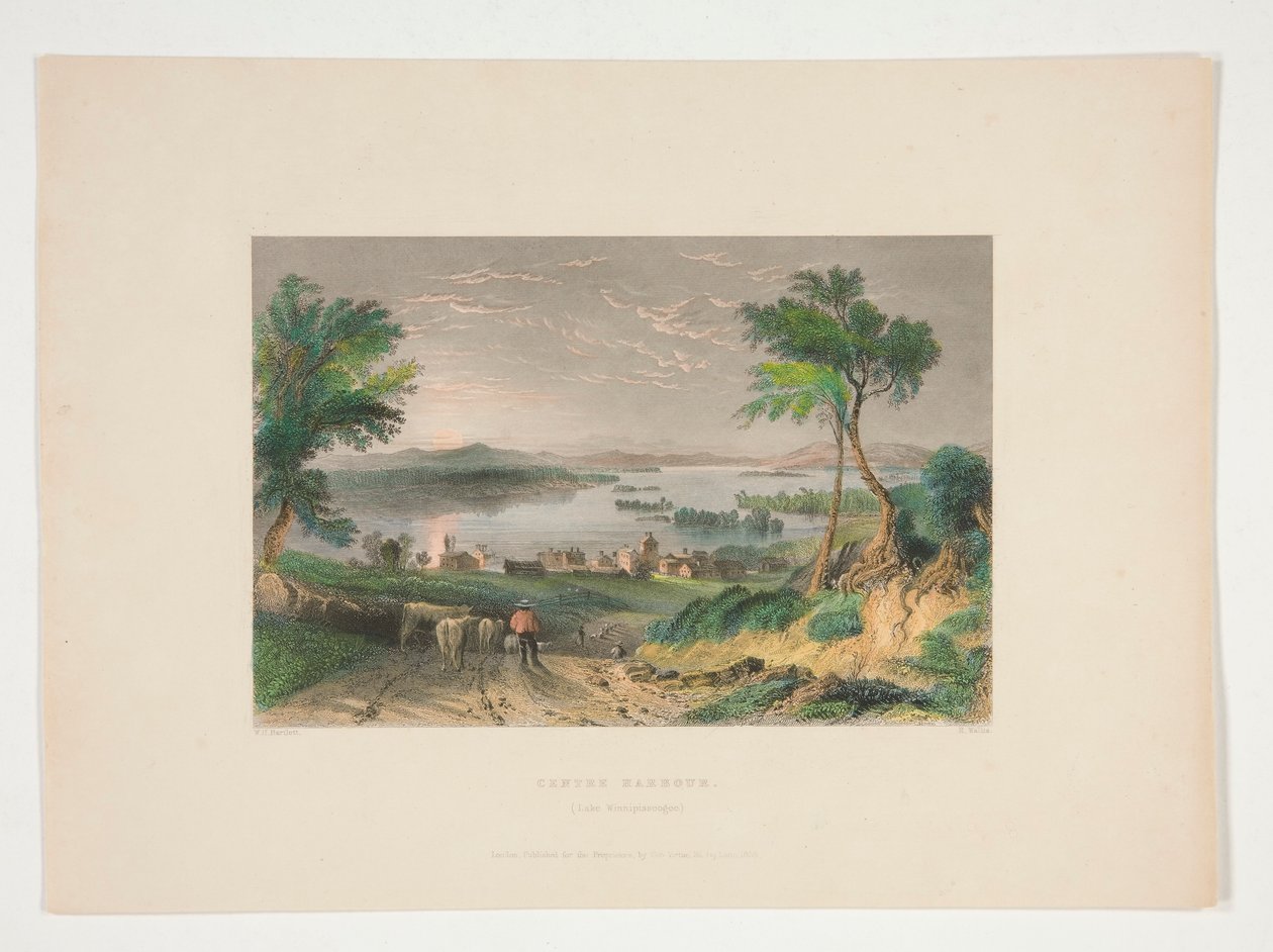 Center Harbour, Winnipesaukee-tó, Nathaniel Parker Willis illusztrációja alkotó: Robert Wallis