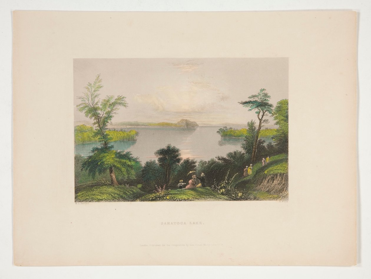 Saratoga-tó, Nathaniel Parker Willis illusztrációja alkotó: Robert Wallis