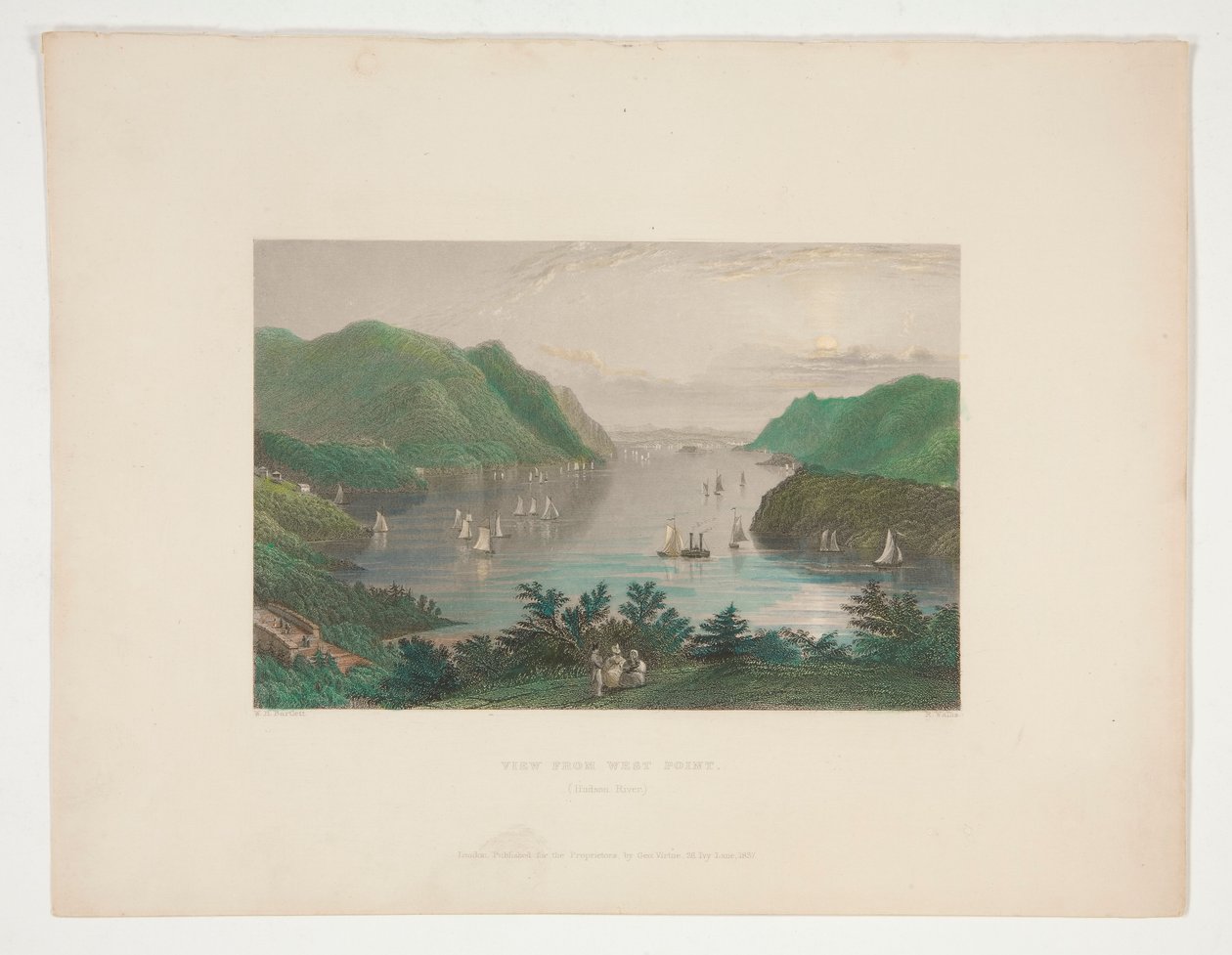 Kilátás a West Pointból (Hudson folyó), Nathaniel Parker Willis illusztrációja alkotó: Robert Wallis