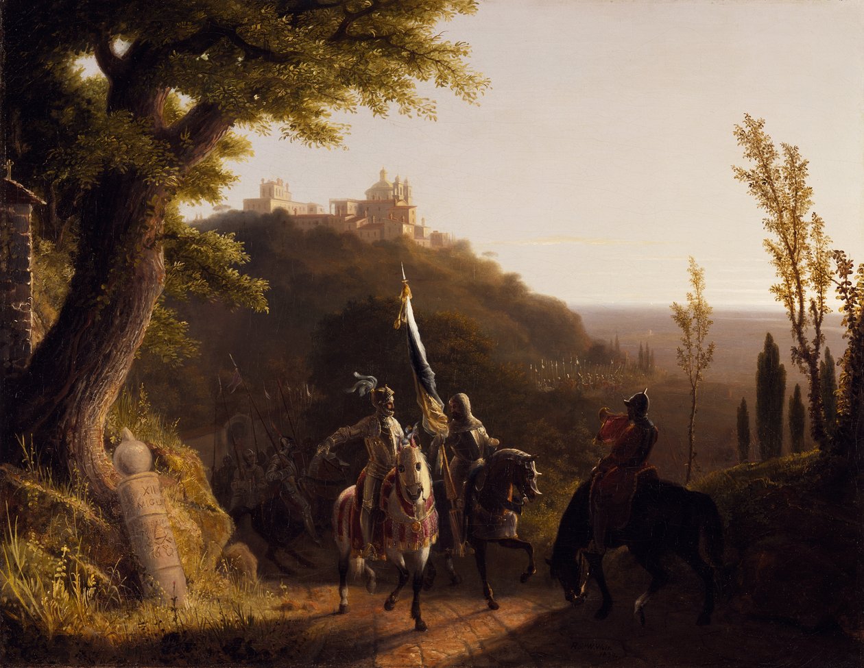 Bourbon herceg megállója La Ricciánál, Róma megtámadására vezető menetelése során, 1527. május 3. alkotó: Robert Walter Weir