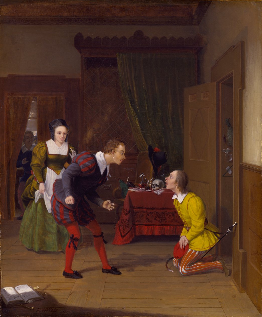 Windsori víg feleségek: Dr. Caius, Simple and Dame Quickly, 1830. alkotó: Robert Walter Weir