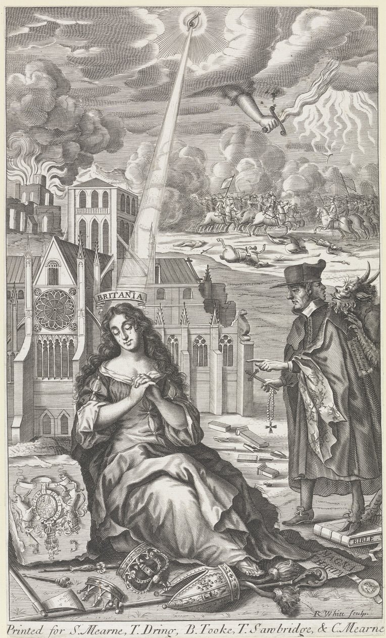Britannia siratja az ország állapotát, 1682 alkotó: Robert White