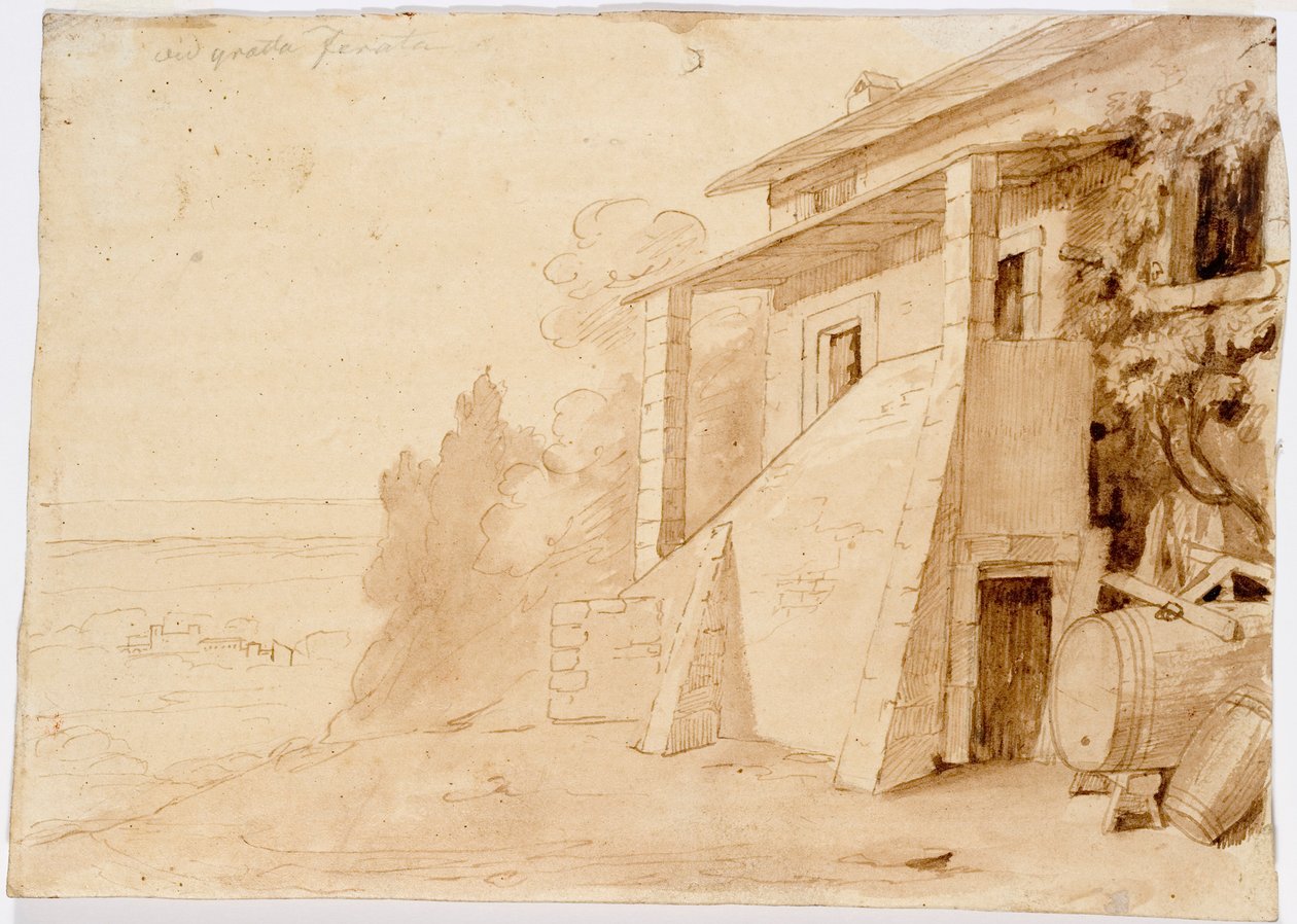 Tájkép, Grottaferrata alkotó: Robert Wilhelm Ekman