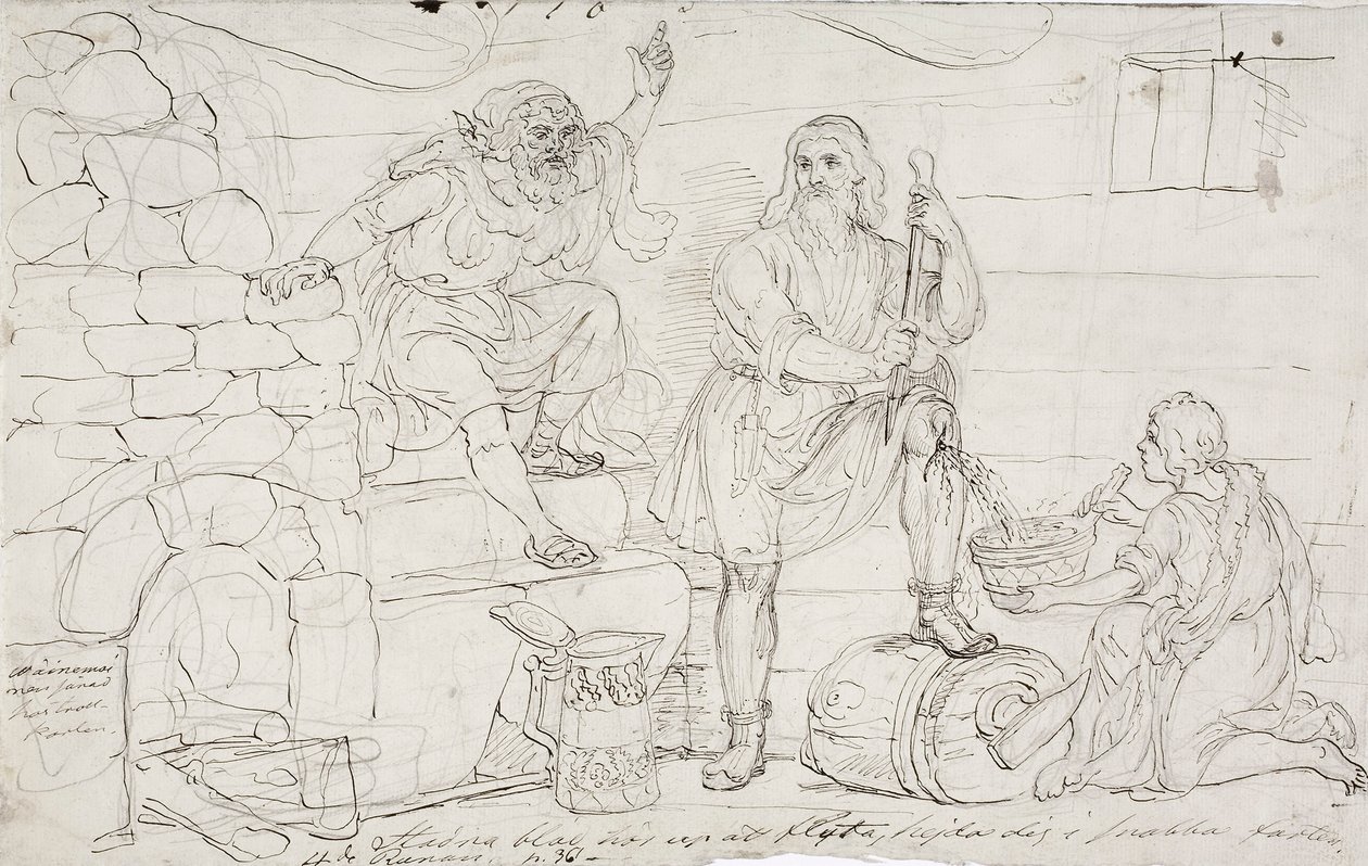 Väinämöinen´s Cut Knee, vázlat alkotó: Robert Wilhelm Ekman