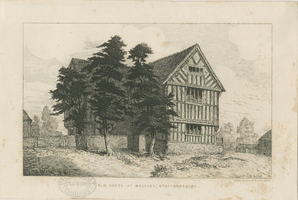 Madeley - Old House: metszet, é.n. [1804-1875] (nyomat) alkotó: Robert William Buss