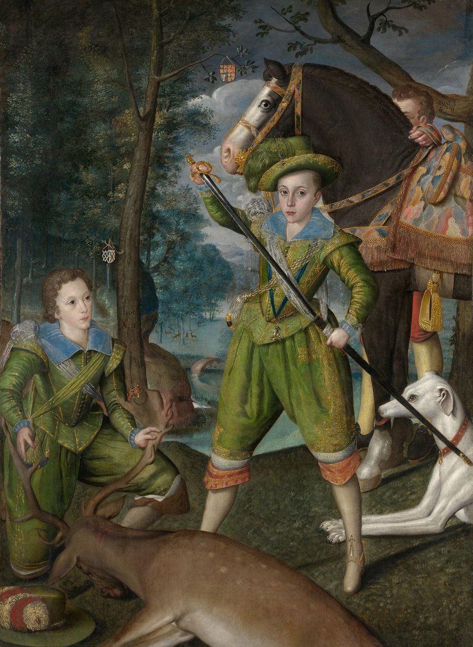 Henry Frederick, Wales hercege, Sir John Haringtonnal a vadászmezőn alkotó: Robert the Elder Peake