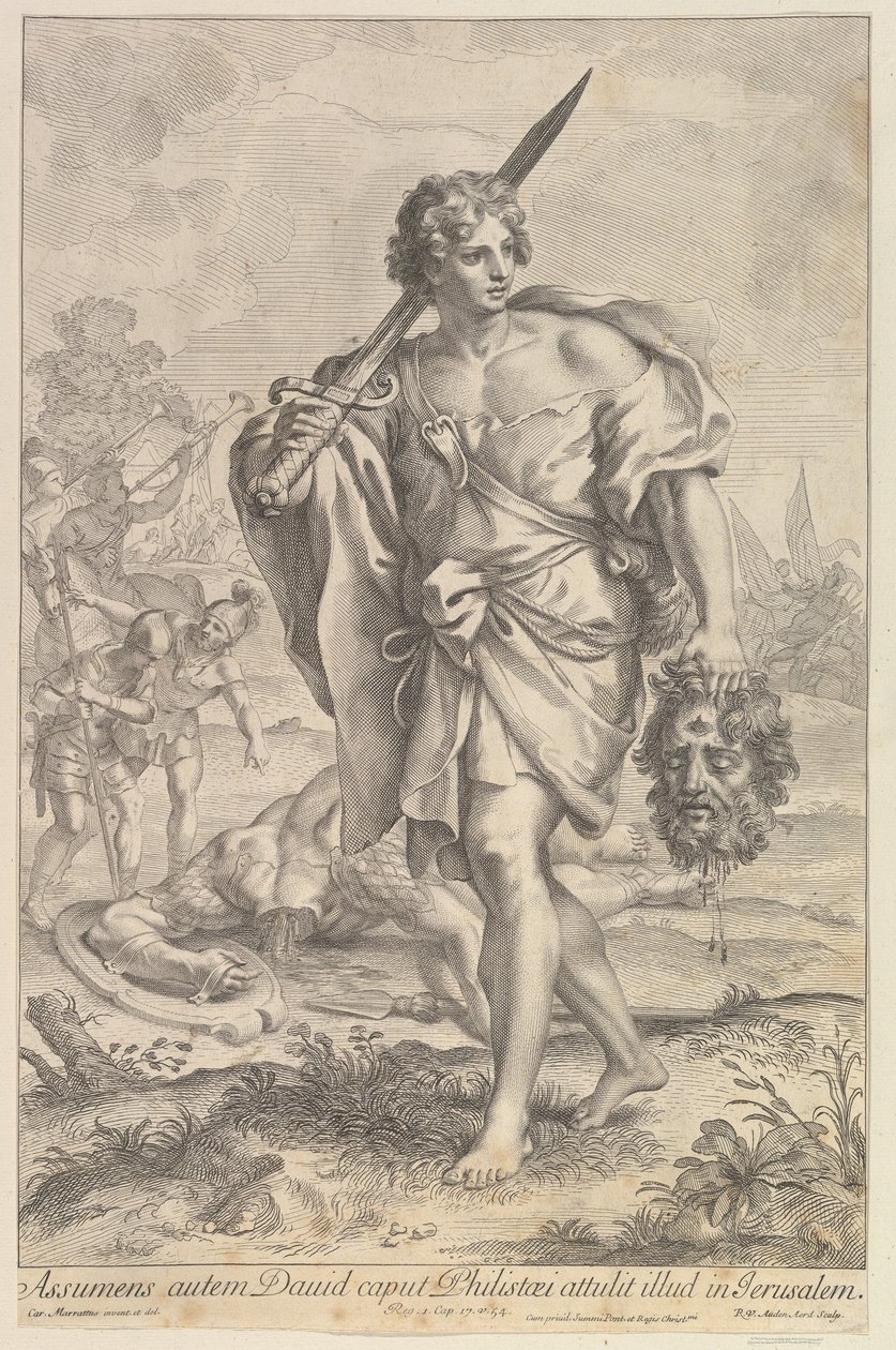 Dávid Góliát fejével, 1680-1743. alkotó: Robert van Audenaerde
