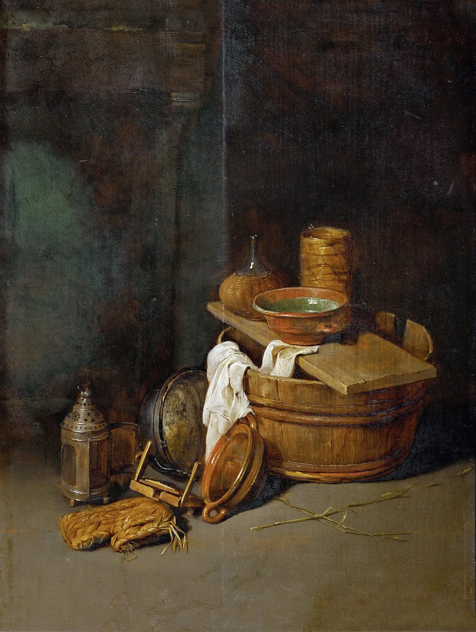 Nature morte avec des ustensiles de cuisine – Csendélet háztartási eszközökkel, Hoecke, Robert van den (1622-1668). Olaj, fa alkotó: Robert van den Hoecke