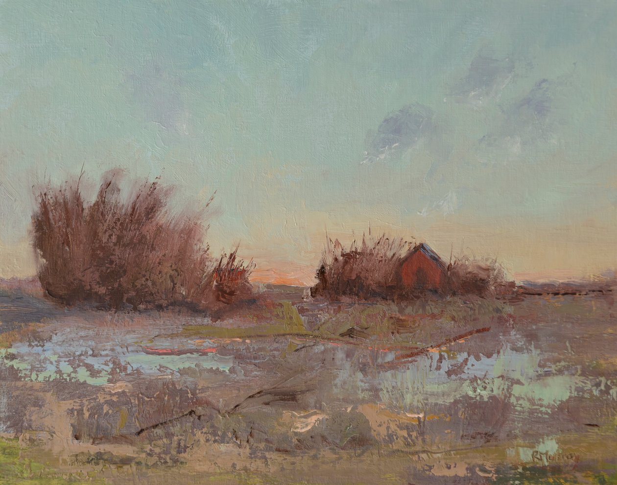 Granaries By The Slough, 2023 (olaj, vászon) alkotó: Roberta Murray