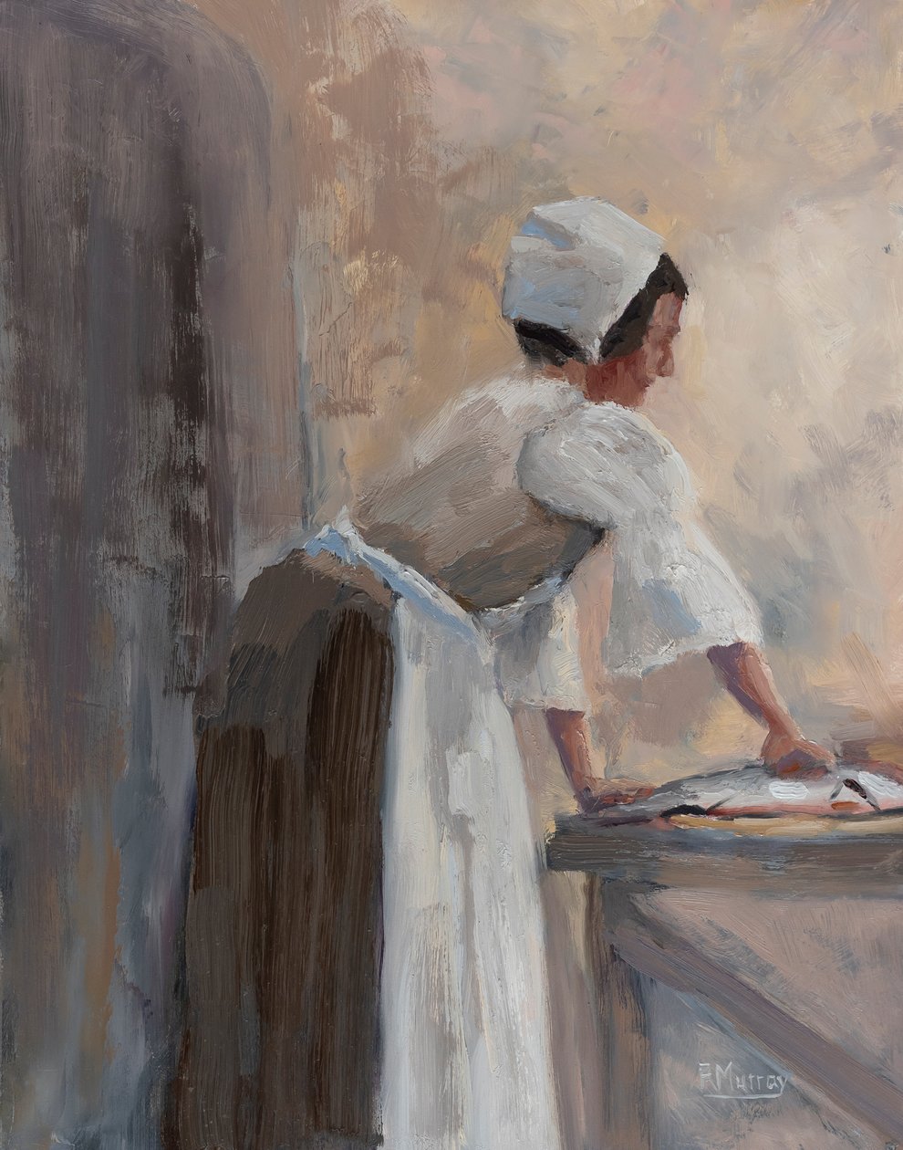 Anya a konyhában, 2017 (olaj, tábla) alkotó: Roberta Murray