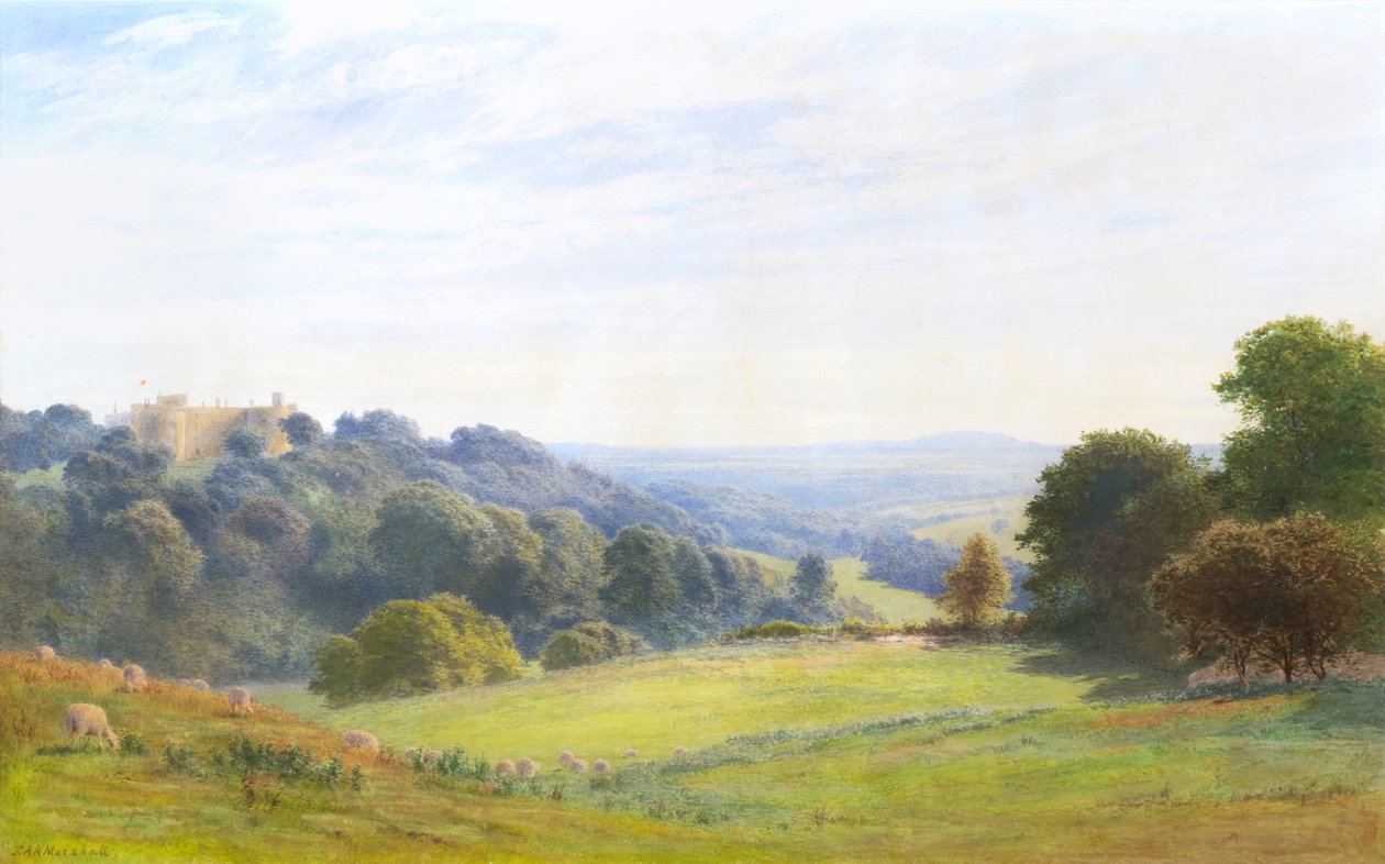 Chirk Castle, Clwyd (akvarell) alkotó: Roberto Angelo Kittermaster Marshall
