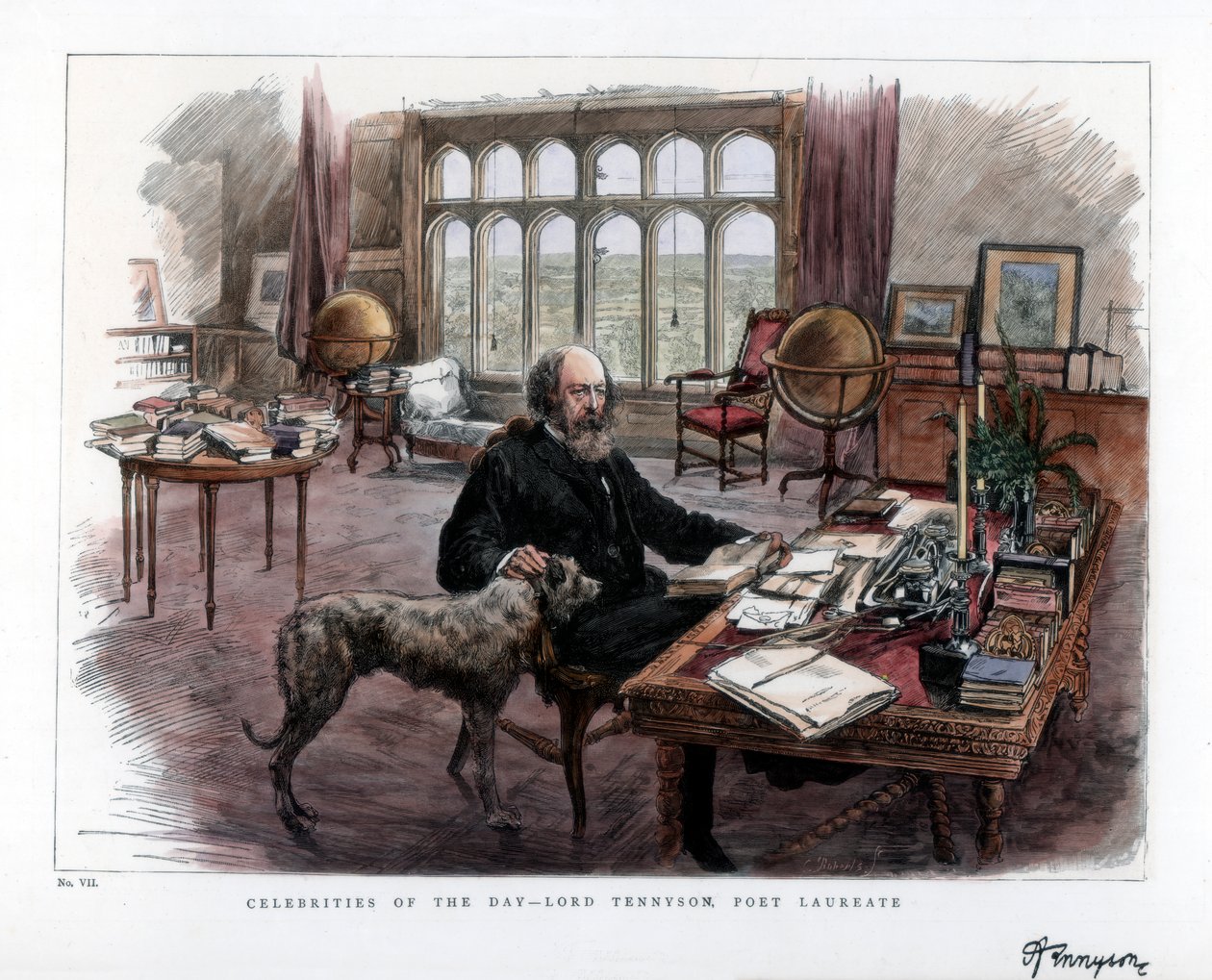 Alfred Lord Tennyson 1809-1892, költő díjas, 1884. alkotó: Roberts