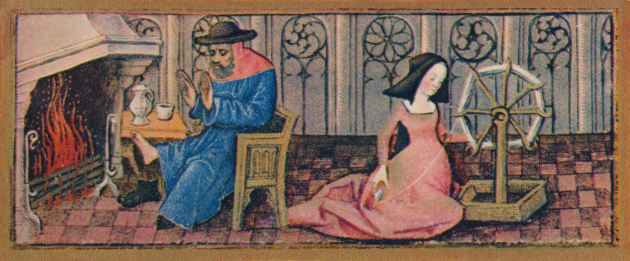 Február - fonás, 15. század vége, 1939. alkotó: Robinet Testard