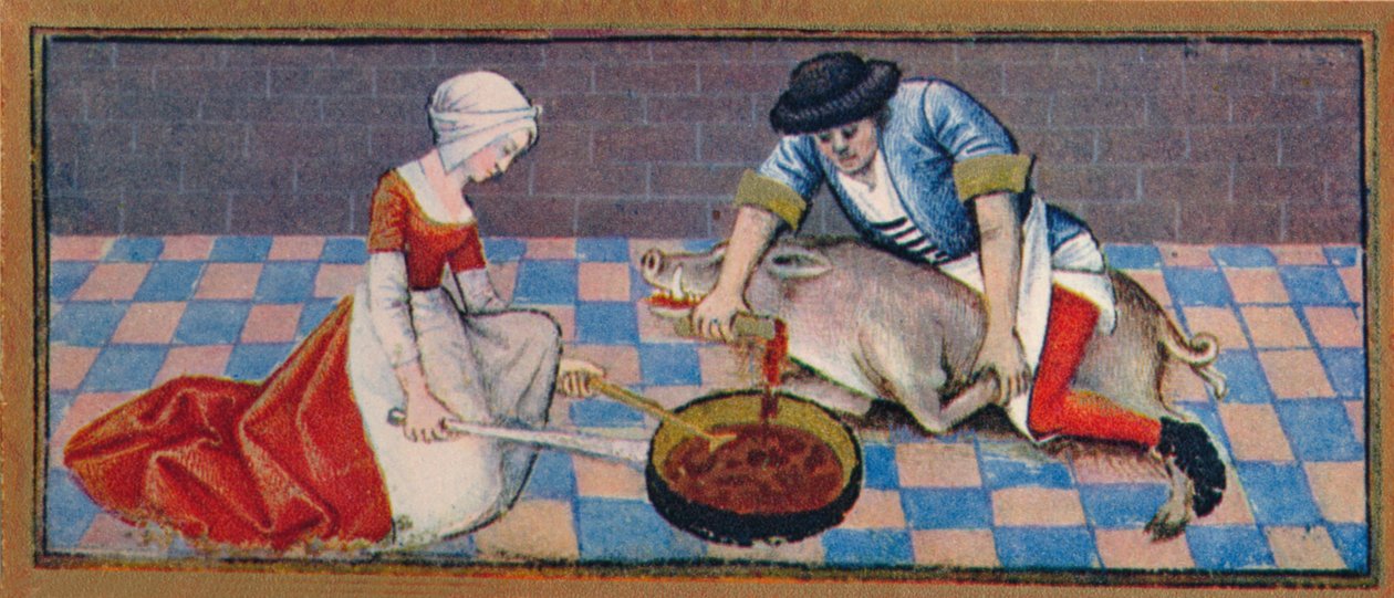 november - disznóvágás, 15. század, 1939. alkotó: Robinet Testard