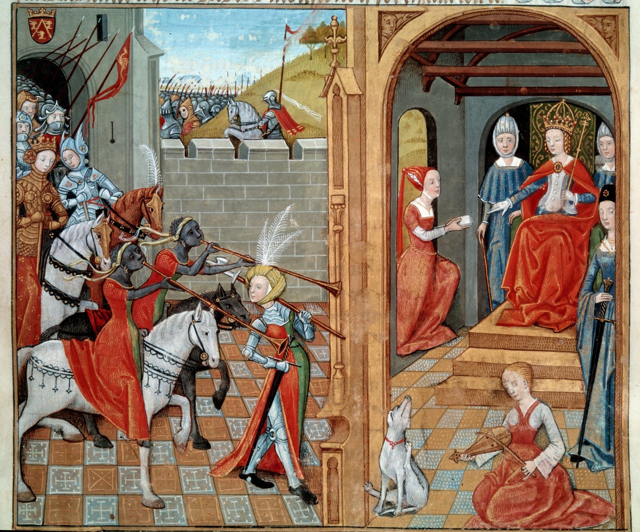 Az amazonoknál valószínűleg Savoyai Lujza (1467-1531) királynő udvara van. Miniatűr a kézirat fr. 22971 „” Secret de l
