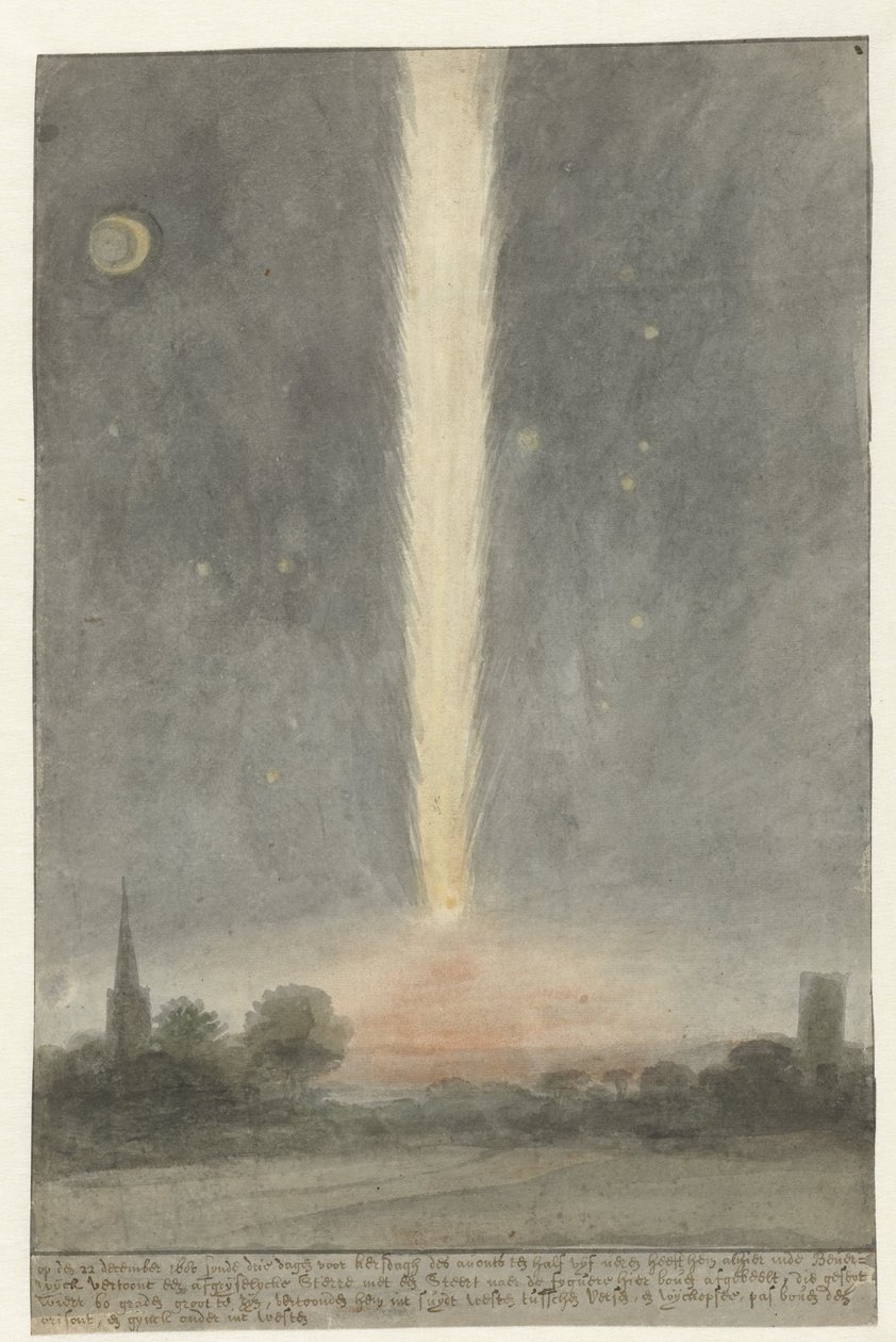Farokcsillag Beverwijk felett, 1680 alkotó: Rochus van Veen (attributed to)