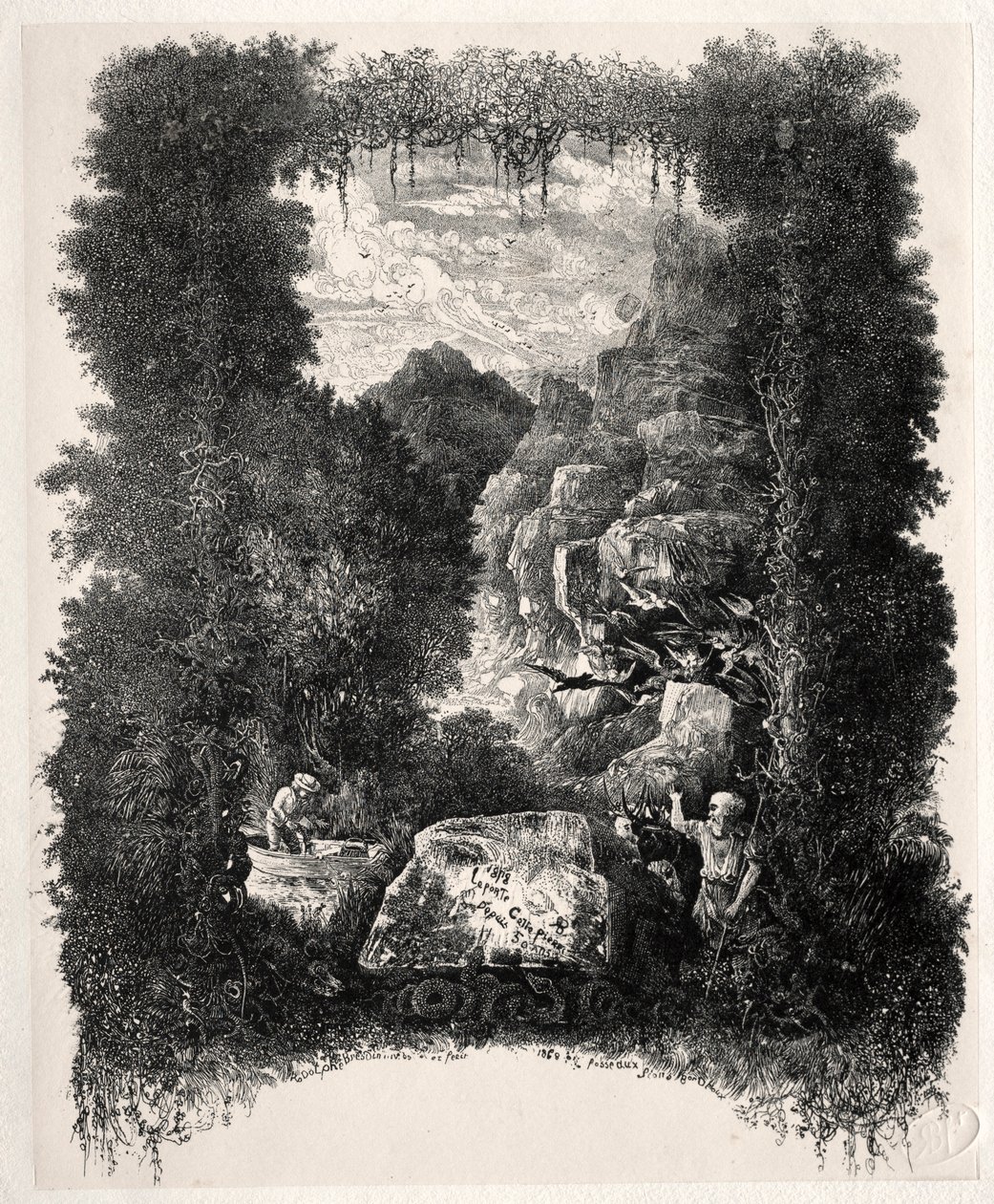 Thierry-Faletans Mesék és mesék első frontképe, 1868. alkotó: Rodolphe Bresdin