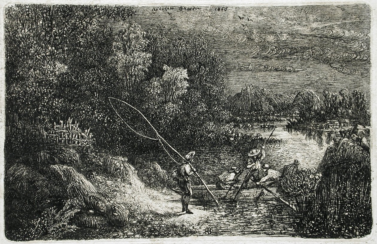 Halász fantasztikus tájban alkotó: Rodolphe Bresdin