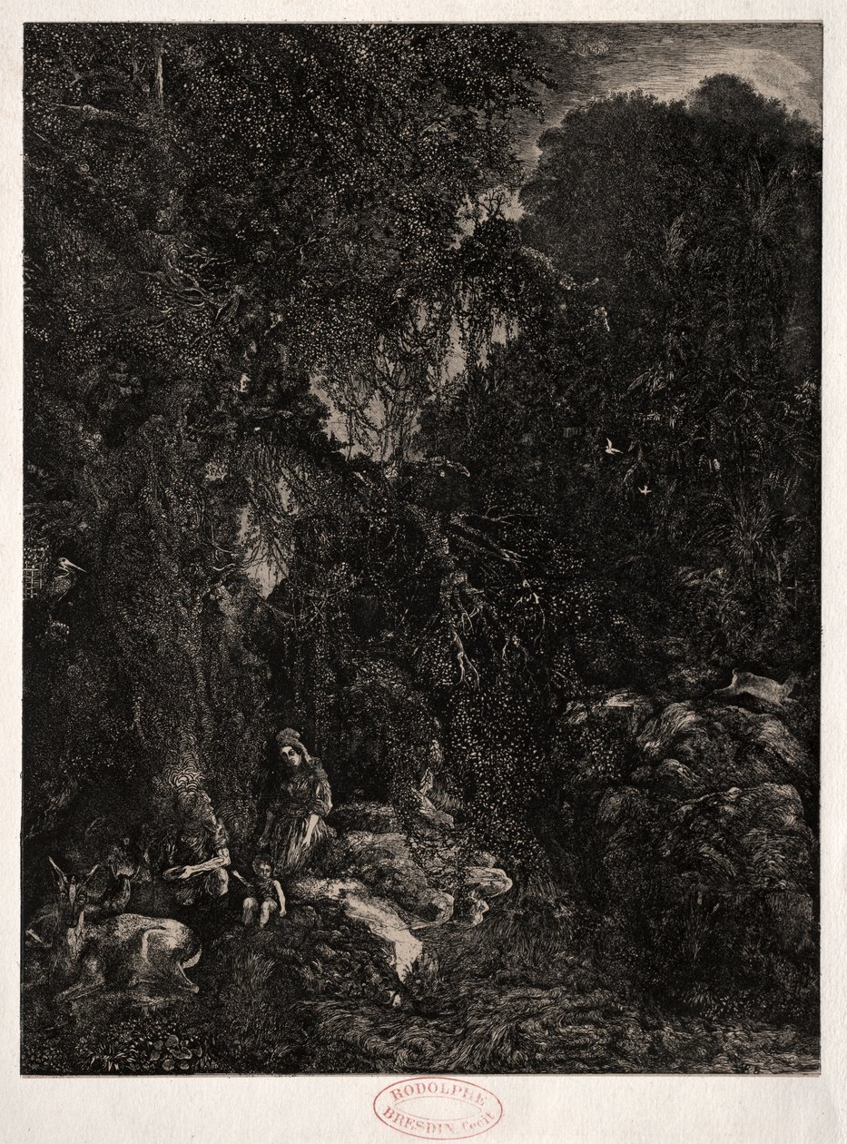 Szent Család szarvassal alkotó: Rodolphe Bresdin