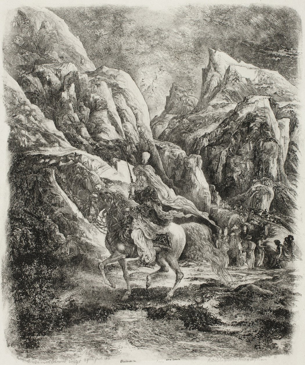 Lovas a hegyekben alkotó: Rodolphe Bresdin