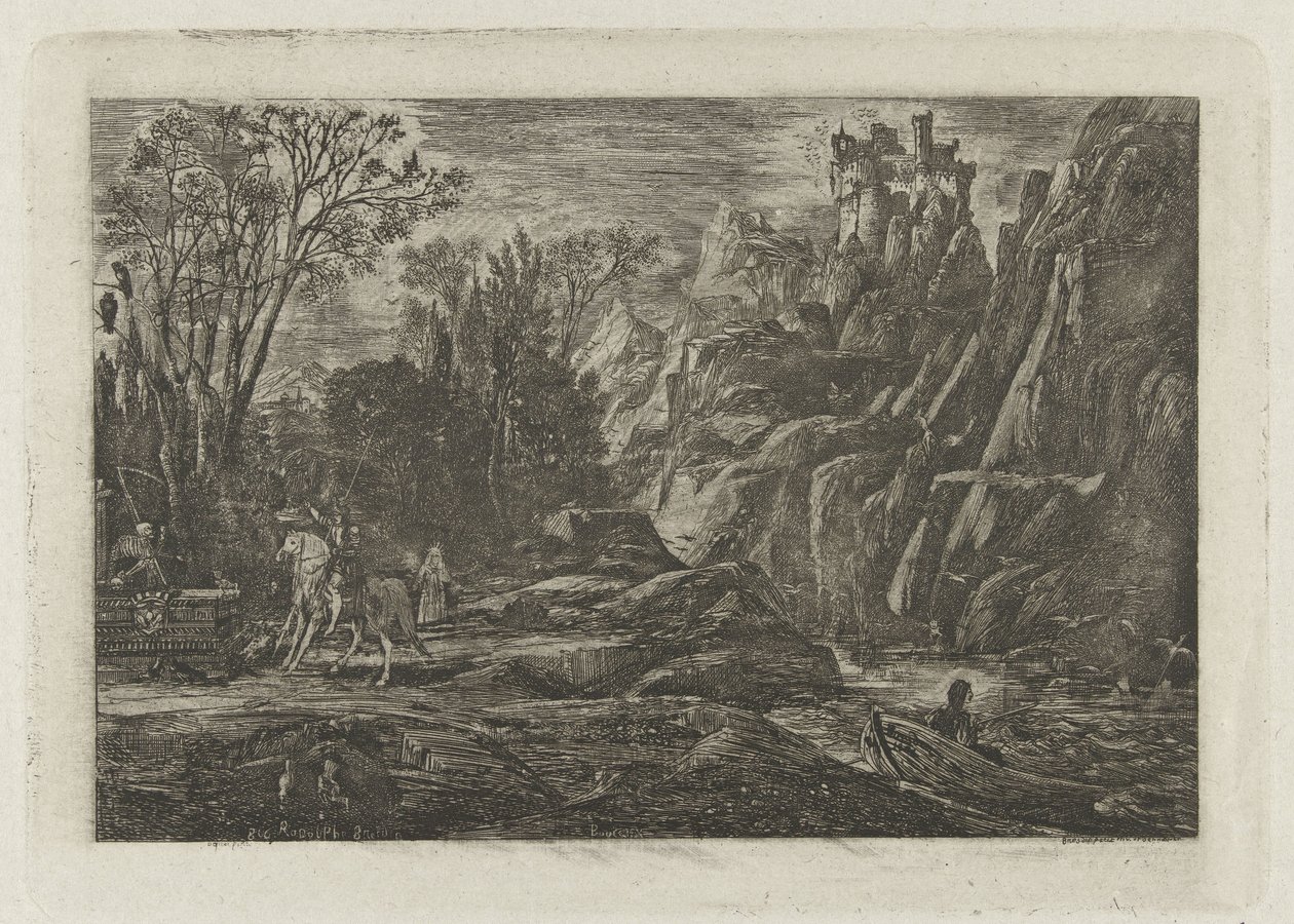 Ruiter en dood in het landschap A lovag és a halál Régi legenda alkotó: Rodolphe Bresdin