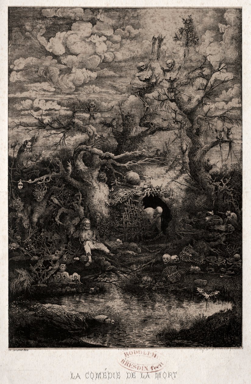 A halál vígjátéka, 1854. alkotó: Rodolphe Bresdin