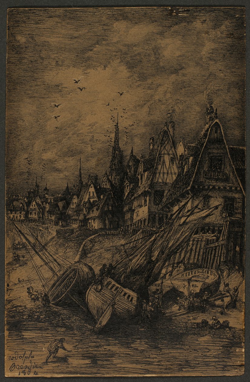 Elmosott hajók alkotó: Rodolphe Bresdin