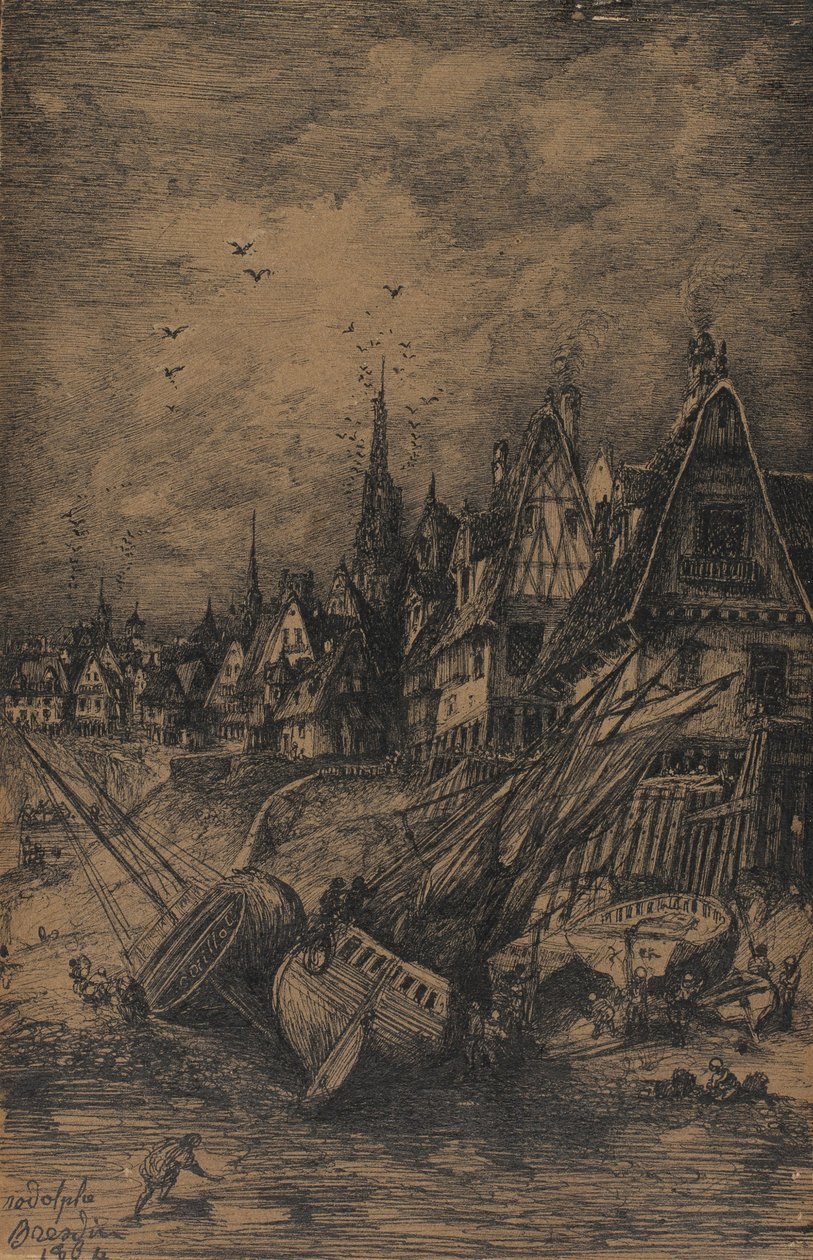 Elmosott hajók, 1864 alkotó: Rodolphe Bresdin