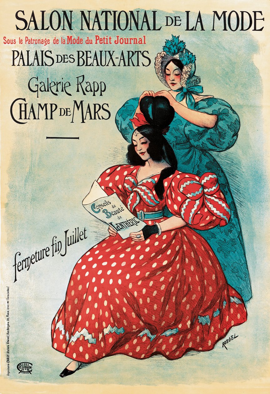 A „Salon National de la Mode”-t hirdető plakát, 1895 alkotó: Roedel