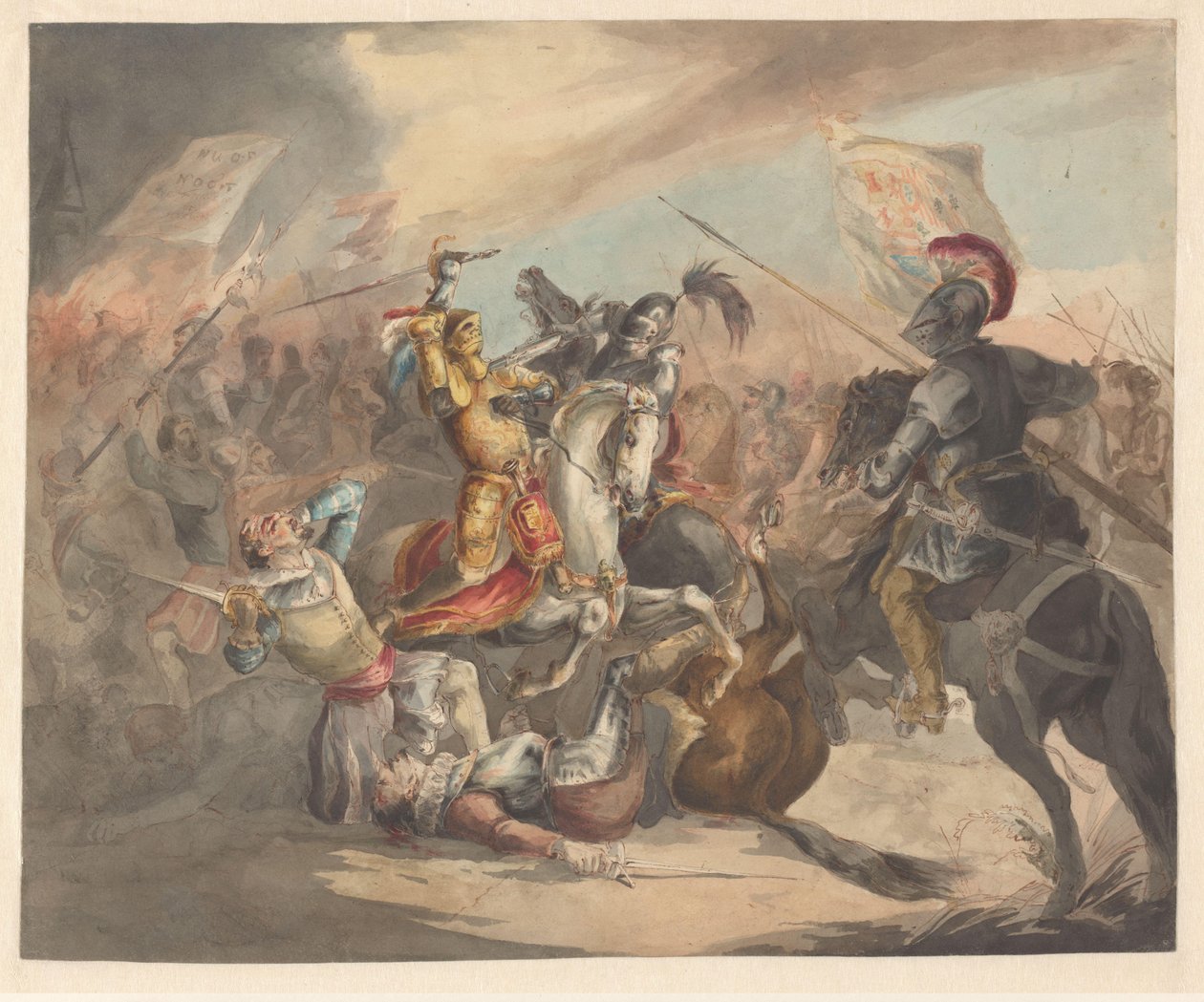 Harc lovagokkal alkotó: Roeland Christiaan Korthals