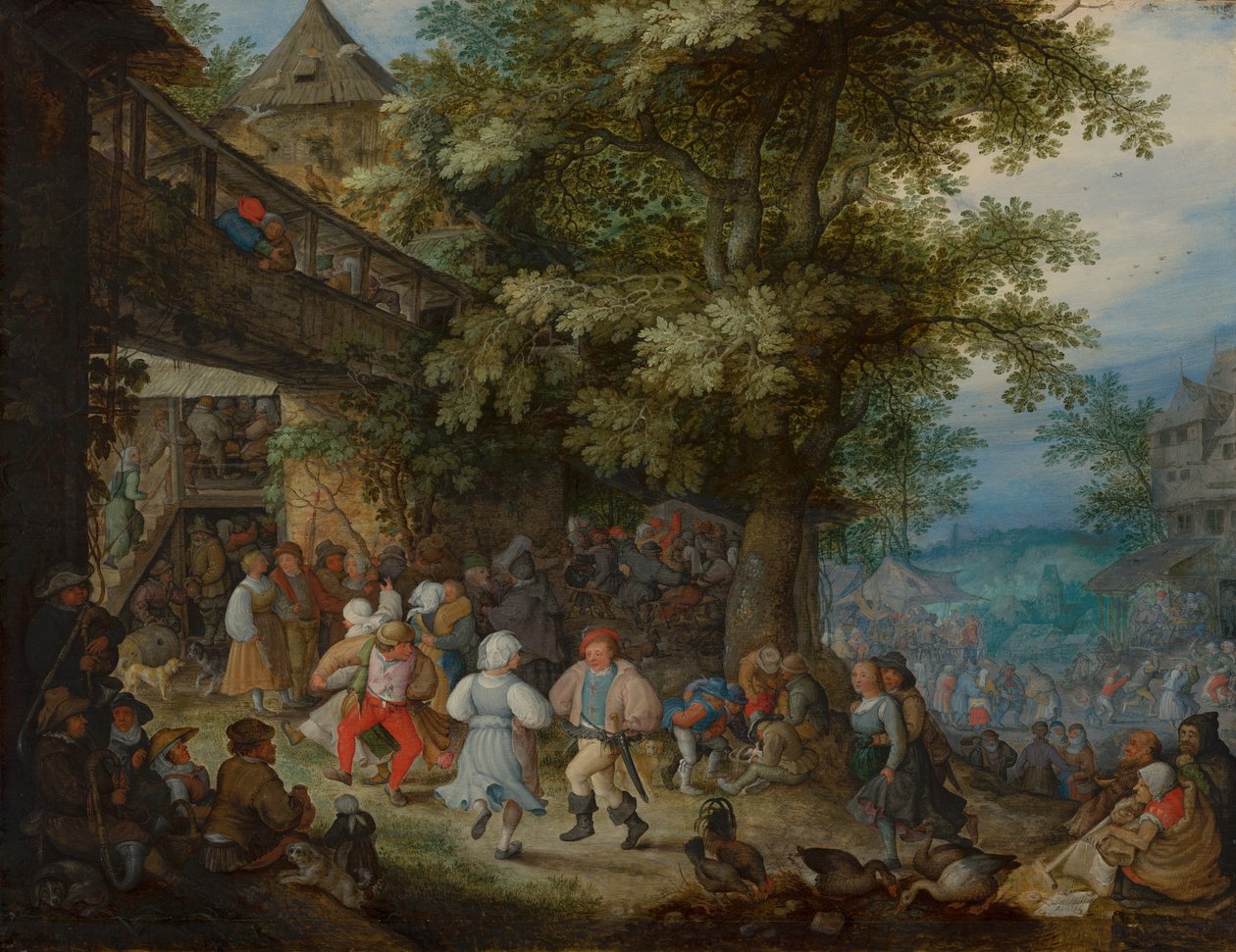 Parasztok táncolnak egy cseh fogadó előtt, 1610 körül alkotó: Roelandt Jacobsz. Savery
