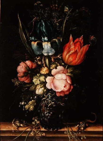 Rózsák, tulipánok és más virágok csendélete alkotó: Roelandt Jacobsz. Savery