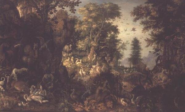 Ádám és Éva az Édenkertben alkotó: Roelandt Jacobsz. Savery