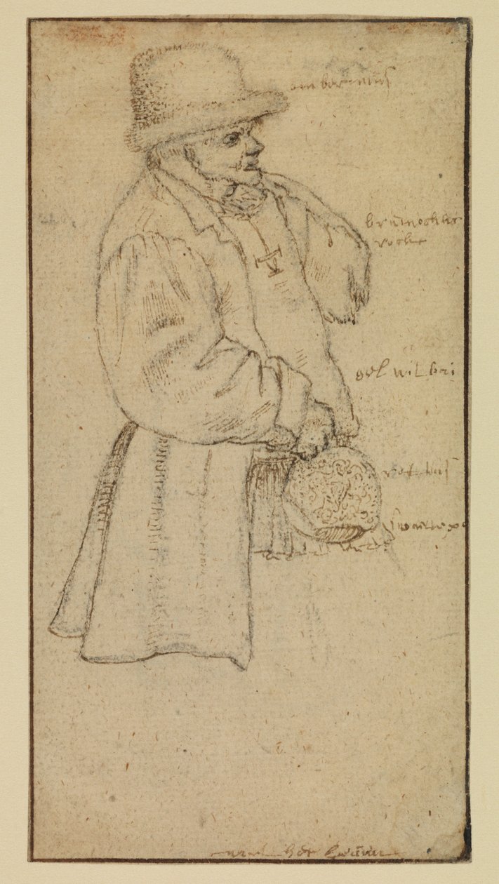 Korsót vivő paraszt, recto, 16. század alkotó: Roelandt Jacobsz. Savery